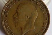 1934 Halfpenny George V bronze coin