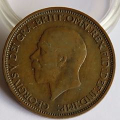 1934 Halfpenny George V bronze coin
