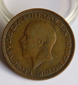 1934 Halfpenny George V bronze coin