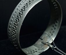 Antique Ethnic Silver Bracelet  Low Grade Silver  Unique Piece