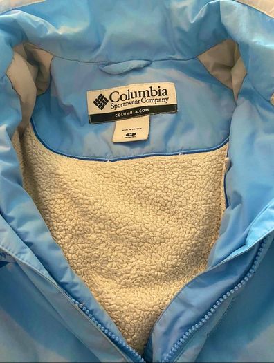 Columbia Womens Jacket M Blue White 2 In 1 Interchange Removable Hood