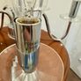 Modern 5 Arm Chrome and Glass Chandelier Image 2