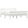 Bed Frame with 2 Drawers White Solid Pine Wood 160x200 cm Image 2