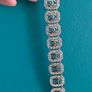Silver Tone Crystal Bracelet Double C Motif High Quality Heavy Solid 17cm Image 4