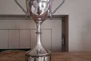 antique trophy 1911 pond boat Bangor silver plated vintage