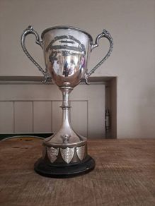 antique trophy 1911 pond boat Bangor silver plated vintage