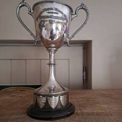 antique trophy 1911 pond boat Bangor silver plated vintage