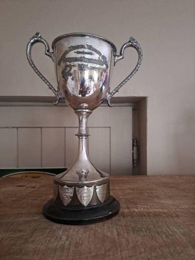 antique trophy 1911 pond boat Bangor silver plated vintage