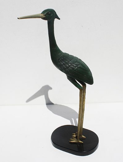 Vintage Brass Stork Figurine on marble base
