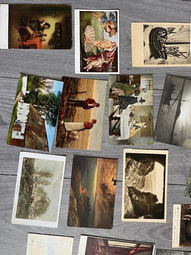 Vintage Art Themed Postcards x 122. 2 for 1 euro or 50 quid the lot