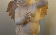 lamp cherub marble effect