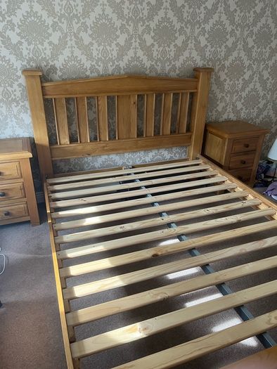 Solid wood bed frame
