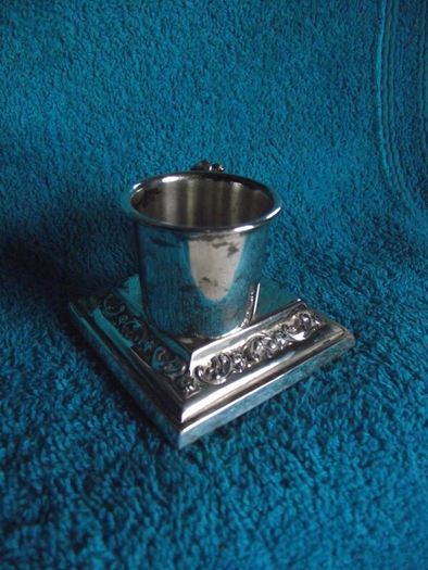 Antique Silver Plate Table Vesta With Pig Striker - Early 1900's