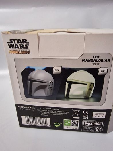Paladone Star Wars The Mandalorian Light  Mandalorian Helmet LED Desktop Light Star Wars Disney