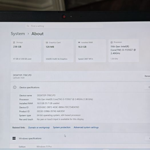 Dell Latitude 3520 256gb Ssd 16gb Ram