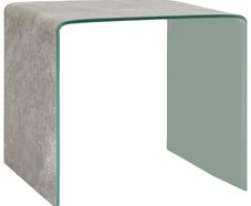 Coffee Table Brown Marble 50x50x45 cm Tempered Glass