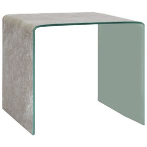 Coffee Table Brown Marble 50x50x45 cm Tempered Glass