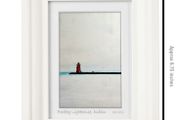 Grey Day, Poolbeg Lighthouse, Dublin, A6 framed print by artist Helen Mathews