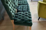 Forest Green Velvet Deep sprung Dining Chairs  x6