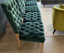 Forest Green Velvet Deep sprung Dining Chairs  x6