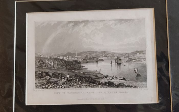 City of Waterford From The Dunmore Road Old Engraving