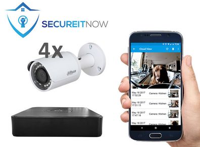 CCTV Surveillance Set: 4 x 2MP Dahua cameras, DVR & Phone App