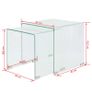 Two Piece Nesting Table Set Tempered Glass Clear Image 6