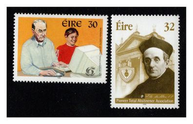 1999 Ireland International Year of Older Persons & Centenary of Pioneer Total Abstinence Association Commemorative Stamps Mint Never Hinged (MNH)