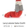 New JELLYCAT Larry Lobster Sailor Outfit Image 2