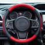Car Steering Wheel Cover Leather - Soft Microfiber Steering Wheel Cover Universal Size M 37-38cm /14.5-15inch, Anti-slip, Breathable, Red Image 2