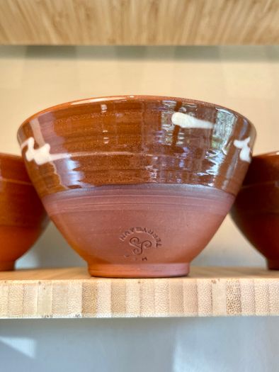 Set of 7 Vintage H&F Terrybaun Irish Pottery Bowls,  Slipware Glazed