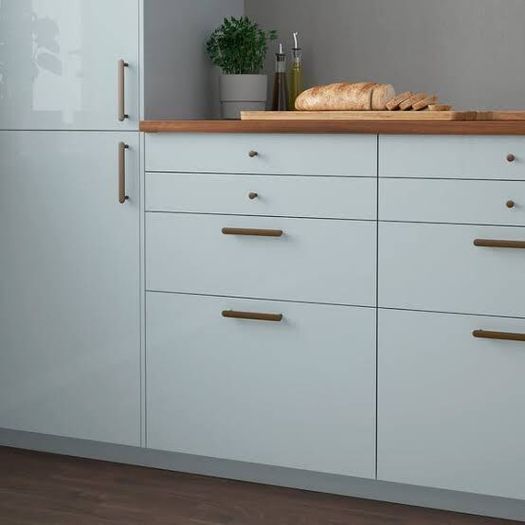 IKEA KALLARP high-gloss light grey-blue / grey-turquoise METOD kitchen doors and drawer fronts discontinued/new stock