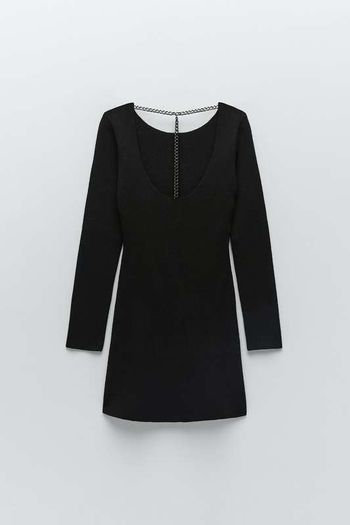 Zara Knit Dress With Chain Detail