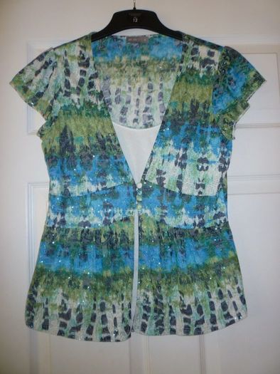 Per Una M&S Sequins Dressy Top-faux Inner Cream Top. 14 Medium. Immaculate