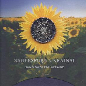 Latvia 2 Euro Commemorative Coin 2023 - Glory to Ukraine. Coincard. BU