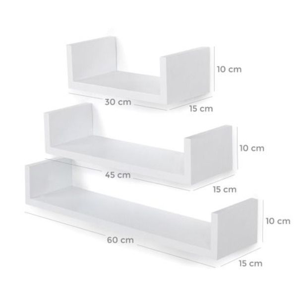 New Set of 6 Floating Wall Shelves - FREE P&P