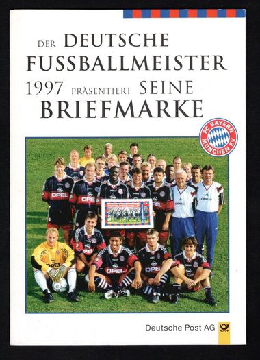 1997 Germany The German Soccer Champion FC Bayern Munchen Stamp Presentation Pack