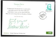 2014 Ireland Birth Centenary of Thomas Davis (Founder of the Young Ireland Movement) Commemorative Stamp An Post First Day Cover (FDC) Dublin Cancel