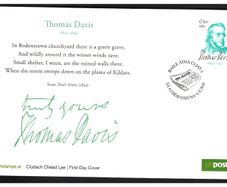 2014 Ireland Birth Centenary of Thomas Davis (Founder of the Young Ireland Movement) Commemorative Stamp An Post First Day Cover (FDC) Dublin Cancel