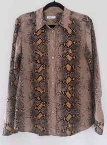 Equipment Femme Snakeskin-print silk blouse