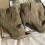 Tan open toe suede ankle boots Image 2