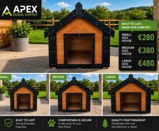 Handmade Wooden Dog Houses Small, Medium & Large Sizes Available