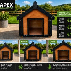Handmade Wooden Dog Houses Small, Medium & Large Sizes Available
