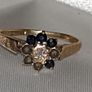 Vintage 9ct Gold Sapphire & Diamond Ring 1.50g (Scrap or Repair) Image 5