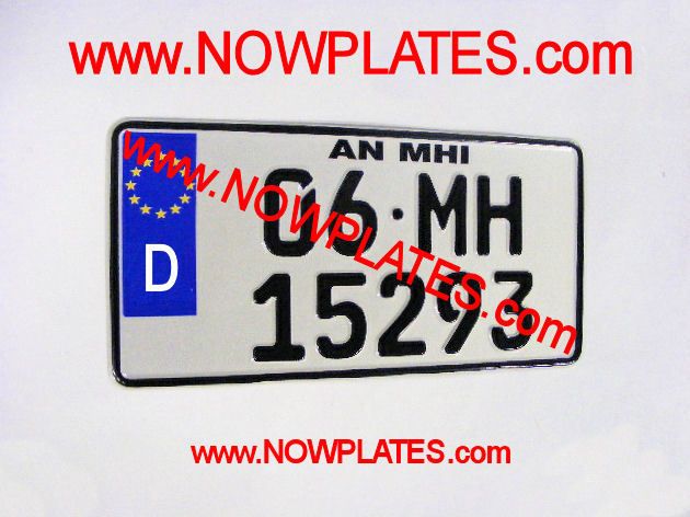 German Square Plate Pressed with D Flag