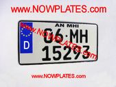 German Square Plate Pressed with D Flag