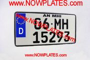 German Square Plate Pressed with D Flag