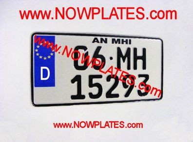 German Square Plate Pressed with D Flag