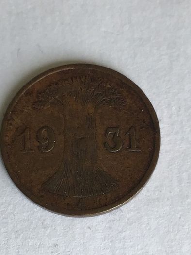 Rare coin 1931 German 1 ReichsPfennig