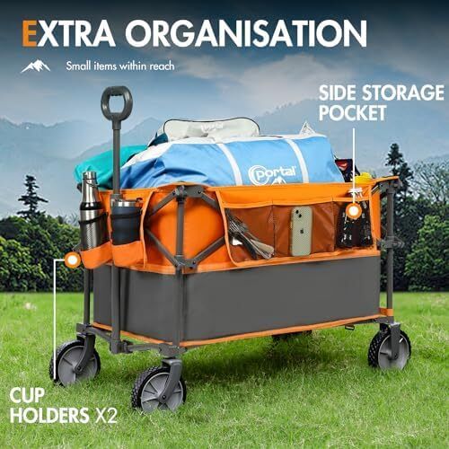 PORTAL XL Deeper Festival Trolley on Wheels 228L Larger Capacity Folding Camping Garden Beach Trolley